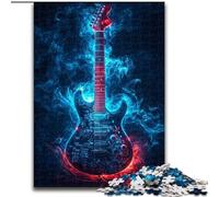 JigsawPuzzle 1000 Pieces for Adults Lightning Guitar Wooden Puzzles 50X75CM for Holidays, Birthdays, And Family Game Nights