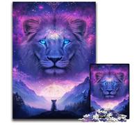 JigsawPuzzle 1000 Pieces for Adults Lion amp Cat in Cosmic LandscapeWooden Jigsaw Puzzles for Adults Perfect for Family Fun Party Games Birthday Party Favors 1000 PCS(75x50cm)