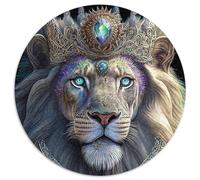 JigsawPuzzle 1000 Pieces for Adults Lion Round Paper Puzzles Artwork Decor Intelligence Toy for Family Indoor Games (67.5x67.5cm)