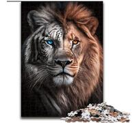 JigsawPuzzle 1000 Pieces for Adults Lion Tiger Portrait Wooden Jigsaw Puzzles for Adults size 50x75cm Perfect, DIY Artwork