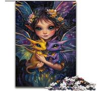 JigsawPuzzle 1000 Pieces for Adults Little Girl And Dragon, Help The Brain Exercise Addictive Toys to Cultivate Patience Perfect Decoration (Size 50x75cm)