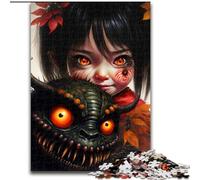 JigsawPuzzle 1000 Pieces for Adults Manga Devil Made of Wood, Fun Activity for at Home 50x75cm Brain-Challenging DIY Decorative Game, Family Interactive Toy