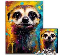 JigsawPuzzle 1000 Pieces for Adults Meerkat Colorful Wooden Jigsaw Brain Teaser Game for Teenagers Perfect 1000 PCS(75x50cm)