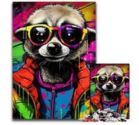 JigsawPuzzle 1000 Pieces for Adults Meerkat Graffiti Painting Puzzles for Adults for Birthdays And Holidays 50x75CM/19.68x29.52inch