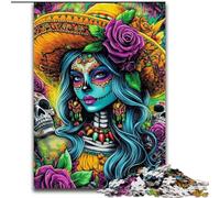 JigsawPuzzle 1000 Pieces for Adults Mexican Skull Girls Jigsaw Puzzles 26X38CM Colorful Home Decor & Interactive Family Game