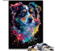JigsawPuzzle 1000 Pieces for Adults Miniature American Shepherd Dog Jigsaw Puzzle Made of Wood, for Birthdays, Holidays & Home Decor 1000pcs(50x75cm)