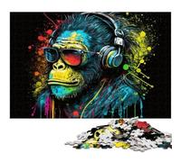 JigsawPuzzle 1000 Pieces for Adults Monkey cardboard Jigsaw Ideal for Lover, Perfect Christmas, New Year, Valentine's Gift 26X38CM/10.23x14.96inch