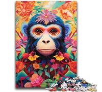 JigsawPuzzle 1000 Pieces for Adults Monkey in Colorful Jungle Educational Games Home Decoration Birthday Present, Gifts for Age 14+ 38x26cm