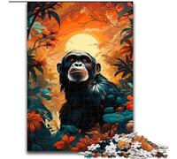 JigsawPuzzle 1000 Pieces for Adults Monkey in Colorful Jungle Jigsaw Made of cardboard, for Family & Friends, Brain-Teasing Challenge 1000pcs(26x38cm)