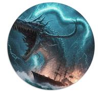 JigsawPuzzle 1000 Pieces for Adults Monster Invasion Round Puzzles for 1000 Piece Ideal for Family Fun, Relaxation 1000pcs (67.5x67.5cm)