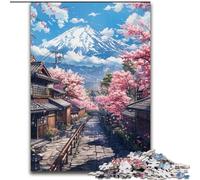 JigsawPuzzle 1000 Pieces for Adults Mount Fuji And Cherry Blossom Jigsaw Puzzles Made of Wood,Relaxing Entertainment, Home Decor 1000pcs(50x75cm)