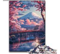 JigsawPuzzle 1000 Pieces for Adults Mount Fuji And Cherry Blossom Puzzle Made of cardboard,Perfect for Christmas, Halloween, Easter, New Year 1000pcs(26x38cm)