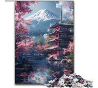 JigsawPuzzle 1000 Pieces for Adults Mount Fuji And The Temple Jigsaw Puzzles for Adults for Teenagers Family Educational Games Home Decoration Gift (Size 50x75cm)