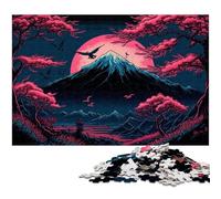 JigsawPuzzle 1000 Pieces for Adults Mount Fuji Wooden Jigsaw Ideal for Lover, Perfect Christmas, New Year, Valentine's Gift 50x75CM/19.68x29.52inch