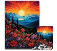 JigsawPuzzle 1000 Pieces for Adults Mountain Landscape with Wild Flowers Paper Jigsaw Family Interactive Game, Craft Gift with Colorful Artwork 1000 PCS(38x26cm)