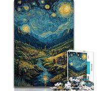 JigsawPuzzle 1000 Pieces for Adults Mountains Under The Night Sky,Challenging Game And Family Play Educational Game for Birthday,Chrismas (38x26cm)