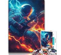 JigsawPuzzle 1000 Pieces for Adults Music Astronaut,Help The Brain Exercise Addictive Toys to Cultivate Patience Perfect Decoration 38x26cm