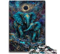 JigsawPuzzle 1000 Pieces for Adults Mysterious Elephant Toys Educational Games Stress Relieving Artists Collection, Fine Art 50x75cm