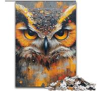 JigsawPuzzle 1000 Pieces for Adults Mysterious Owl,Educational Family Game with Fully Interlocking Randomly Shaped Pieces 50X75CM