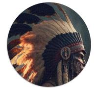 JigsawPuzzle 1000 Pieces for Adults Native American Chief Cardboard Puzzles, Ideal for Office, Bedroom, Living Room Decor (67.5x67.5cm)