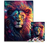JigsawPuzzle 1000 Pieces for Adults Nebula Lion's Colorful Psychedelic Difficult Puzzles for Adults Challenging Brain Teaser for Teenagers Family Fun Interactive Game 1000 PCS(38x26cm)