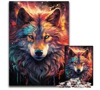 JigsawPuzzle 1000 Pieces for Adults Nebula Wolf's Colorful Psychedelic Impossible Jigsaw Puzzles for Adults Perfect for Teenagers & Home Decor 1000 PCS(75x50cm)