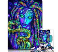 JigsawPuzzle 1000 Pieces for Adults Neon Anime Snake Girl,Help The Brain Exercise Addictive Toys to Cultivate Patience Wall Decoration 38x26cm