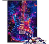 JigsawPuzzle 1000 Pieces for Adults Neon Guitar Jigsaw Home Activity for Holidays, Birthdays, And Family Game Nights 50X75CM