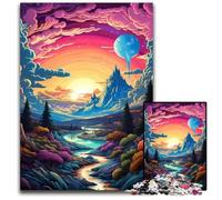 JigsawPuzzle 1000 Pieces for Adults Neon Landscape Colorful Psychedelic Difficult Puzzles for Adults Challenging Brain Teaser for Teenagers Family Fun Interactive Game 1000 PCS(38x26cm)