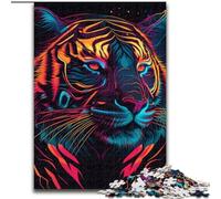 JigsawPuzzle 1000 Pieces for Adults Neon Tiger Jigsaws 1000 Pieces for Adults for Teenagers, Family Interactive Game, Challenge Gift Size 26X38CM