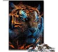 JigsawPuzzle 1000 Pieces for Adults Neon Tiger Made of Wood, Perfect for Birthday, Christmas 50x75cm DIY Art Decor