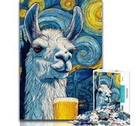 JigsawPuzzle 1000 Pieces for Adults Night Sky Alpaca,Challenging Game And Family Play Educational Game for Birthday,Chrismas (38x26cm)