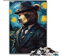 JigsawPuzzle 1000 Pieces for Adults Night Sky Brown Bear 1000Pc Adults Jigsaw Puzzle Family Interaction & Brain Challenge, Family Activity Challenge 50X75CM