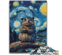 JigsawPuzzle 1000 Pieces for Adults Night Sky Otter Toys Educational Games Stress Relieving Artists Collection, Fine Art 26x38cm