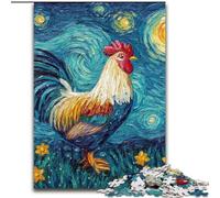 JigsawPuzzle 1000 Pieces for Adults Night Sky Rooster Puzzle for Home Decor, Ideal Christmas & New Year Gift for Teenagers (size 50x75cm)