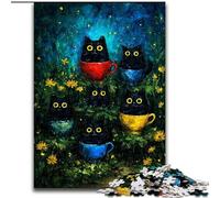 JigsawPuzzle 1000 Pieces for Adults Night Sky Van Gogh's Cat Jigsaw Puzzles Made of Wood for Birthdays, Holidays, And Home Decor size 50X75CM
