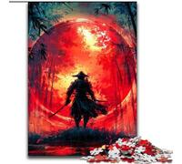 JigsawPuzzle 1000 Pieces for Adults Ninja Under The Blood Moon Jigsaw for Family Fun Perfect for Holidays, Interactive Game Nights (size 26x38cm)