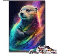 JigsawPuzzle 1000 Pieces for Adults Otter Neon Challenging Puzzles for Family Fun Perfect for Holidays, Interactive Game Nights Size 26X38CM