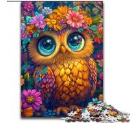 JigsawPuzzle 1000 Pieces for Adults Owl Flowers 1000 Pieces Puzzles for Adults Interactive Family Game, Suitable for Ages 14+ (Size 26x38cm)