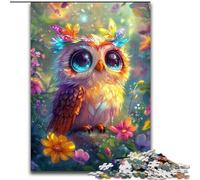 JigsawPuzzle 1000 Pieces for Adults Owl Flowers Impossible Jigsaw Puzzles for Adults 26X38CM Colorful Home Decor & Interactive Family Game
