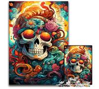 JigsawPuzzle 1000 Pieces for Adults Painting of Colorful Skulls Difficult Puzzles for Adults Challenging Brain Teaser for Teenagers Family Fun Interactive Game 1000 PCS(38x26cm)
