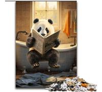 JigsawPuzzle 1000 Pieces for Adults Panda Reading Newspaper Puzzles for 1000 Piece for Birthday Holiday Christmas (Szie 26x38 cm)