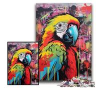JigsawPuzzle 1000 Pieces for Adults Parrot Graffiti Painting Jigsaw Puzzles for Adults Size 26x38cm Brain Challenge Gift, Educational Activity for Teenagers