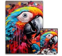JigsawPuzzle 1000 Pieces for Adults Parrot Graffiti Wooden Jigsaw Puzzles Ideal DIY Decor & Brain Teaser Gift 50x75CM/19.68x29.52inch