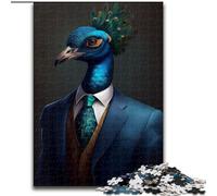 JigsawPuzzle 1000 Pieces for Adults Peacock Suit Made of Wood, for Ages 14+ 50x75cm Brain Teaser Game for Teenagers, Perfect