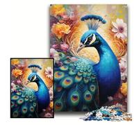 JigsawPuzzle 1000 Pieces for Adults Peacock Wooden Jigsaw Puzzles 50x75 cm Perfect for Halloween, Christmas, Birthday Gift