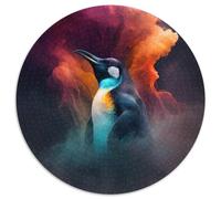 JigsawPuzzle 1000 Pieces for Adults Penguin Nebula 1000 Pieces Round Puzzle Gifts Educational Activity for Cognitive Skills Cognitive Skill Improvement 67.5x67.5cm