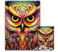 JigsawPuzzle 1000 Pieces for Adults Pink Owl cardboard Jigsaw Ideal for Lover, Perfect Christmas, New Year, Valentine's Gift 26X38CM/10.23x14.96inch