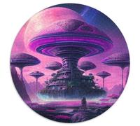 JigsawPuzzle 1000 Pieces for Adults Pink Planet Round Paper Puzzles Family Interactive Game,Craft Gift with Colorful Artwork (67.5x67.5cm)