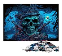 JigsawPuzzle 1000 Pieces for Adults Pirate Skeleton Jigsaw Puzzles for Adults Adult Game Gift Family Interactive Game Brain Challenge Gift 26X38CM/10.23x14.96inch